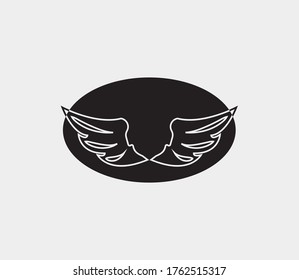 plantilla de icono de diseño de ilustración de vector de alas