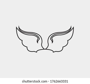 plantilla de icono de diseño de ilustración de vector de alas
