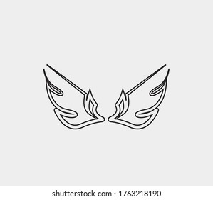 plantilla de icono de diseño de ilustración de vector de alas