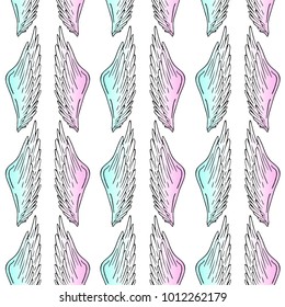 Wings vector illustration. Doodle style. Design, print, logo, decor, textile, paper.