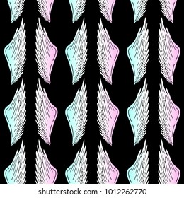 Wings vector illustration. Doodle style. Design, print, logo, decor, textile, paper.