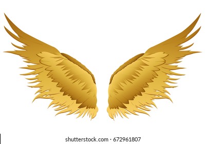 Golden Wings Stock Vector (Royalty Free) 115820299 | Shutterstock