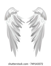 Wings Vector Illustration On Grey Background Stock Vector (Royalty Free ...