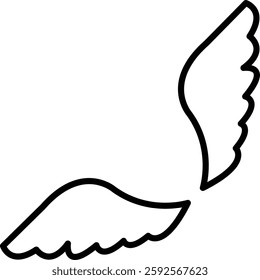 Wings Vector Line Icon Design