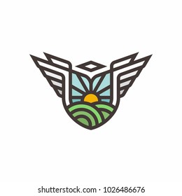 Wings vector logo icon illustration
