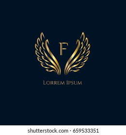 Wings vector logo letter F