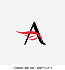 Wings vector logo with letter H. Brand identity design template. Wing icon. ABC  design element. Fly emblem