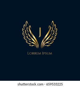 Wings vector logo letter J