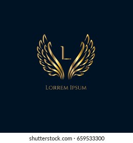 Wings vector logo letter L