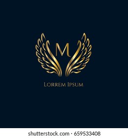 Wings vector logo letter M