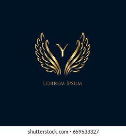 Wings vector logo letter Y