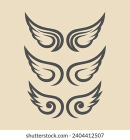 wings vector, wings logo set