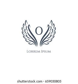Wings vector logo (sign, symbol, icon, emblem) letter O