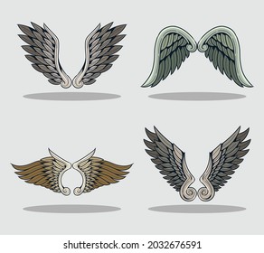 Wings vector set vector collection