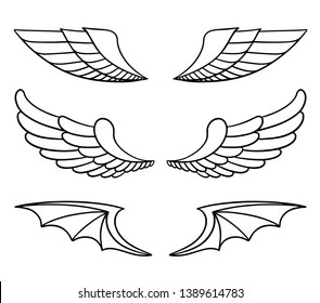 Wings Vector Set Eps Format Stock Vector (Royalty Free) 1389614783 ...