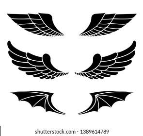 wings vector set. EPS format