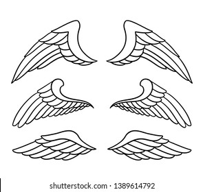 wings vector set. EPS format