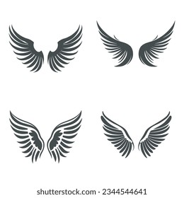 Wings vector set for logo or icon template illustration design