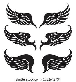 Wings Vector Set Silhouette Clip Art Stock Vector (Royalty Free ...