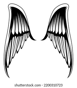 wings vector, silhouette vector, isolated illustration abstract pattern on white background