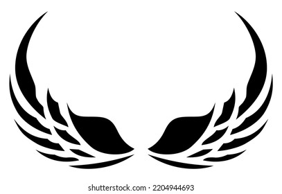 wings vector, silhouette vector, isolated illustration abstract pattern on white background
