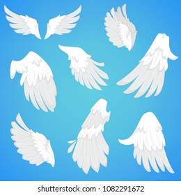 Wings vector white bird feather icons