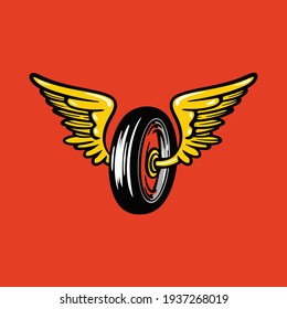 Wings and Wheel Vector Badge