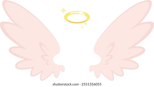 The wings of a white angel are drawn in pink