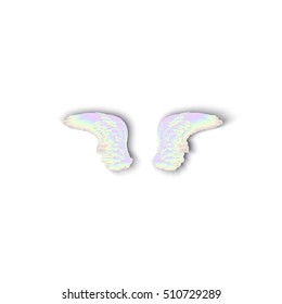 wings white bird on a white background, vector illustration