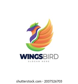 Wingsbird Logo Template Design ,editable vector illustration