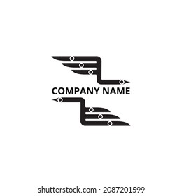 Wing-shaped logo design, which is suitable as a brand or company identity