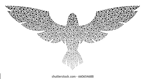 Wingspan of eagle dots on a white background