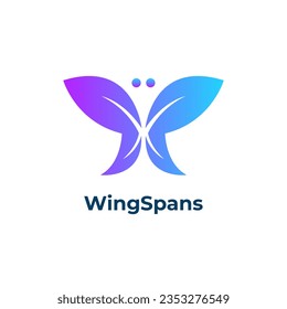 WingSpans - Plantillas de diseño del logotipo de las alas de mariposa gradiente aisladas