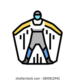 wingsuit extreme active sportsman color icon vector. wingsuit extreme active sportsman sign. isolated symbol illustration