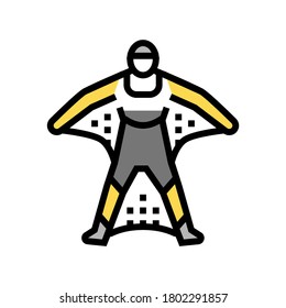 wingsuit flight sport man color icon vector. wingsuit flight sport man sign. isolated symbol illustration