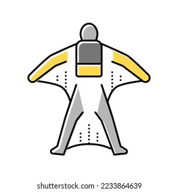 wingsuit flying extremal sport man color icon vector. wingsuit flying extremal sport man sign. isolated symbol illustration