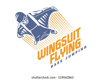 Wingsuit flying. Sport emblem