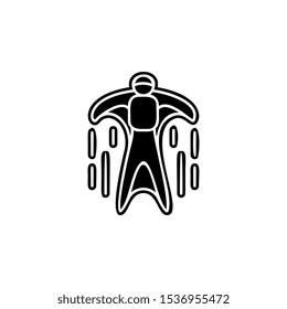 Wingsuit icon. Simple glyph, flat vector of adventure icons for ui and ux, website or mobile application