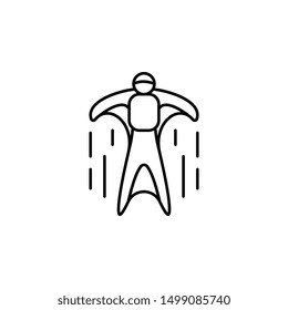 Wingsuit icon. Simple thin line, outline vector of adventure icons for ui and ux, website or mobile application