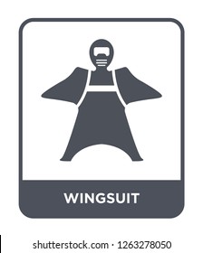 wingsuit icon vector on white background, wingsuit trendy filled icons from Camping collection, wingsuit simple element illustration