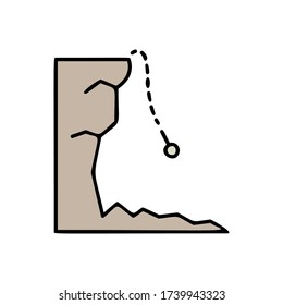 Wingsuit, mountain icon. Simple outline colored vector of adventure icons for ui and ux, website or mobile application