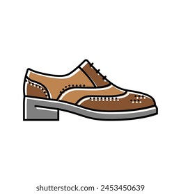 wingtip shoes hipster retro color icon vector. wingtip shoes hipster retro sign. isolated symbol illustration