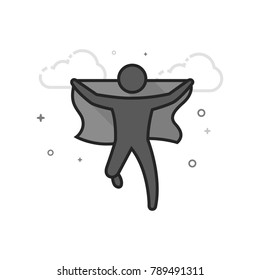 Wining sprinter icon in flat outlined grayscale style. Vector illustration.