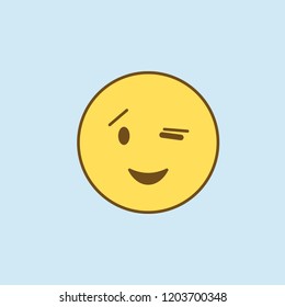wink 2 colored line icon. Simple yellow and brown element illustration. wink concept outline symbol design from emoji set