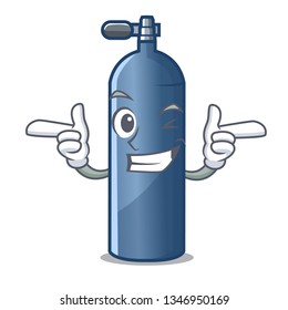 Wink air tank diving isolated the mascot