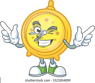 Wink alarm clock cartoon character with mascot