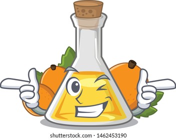 Wink apricot oil isolated with the mascot