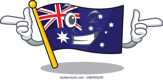 Wink australian cartoon flag kept in cupboard