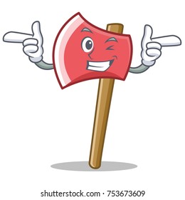 Wink axe character cartoon style vector illustration