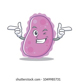 Wink bacteria character cartoon style